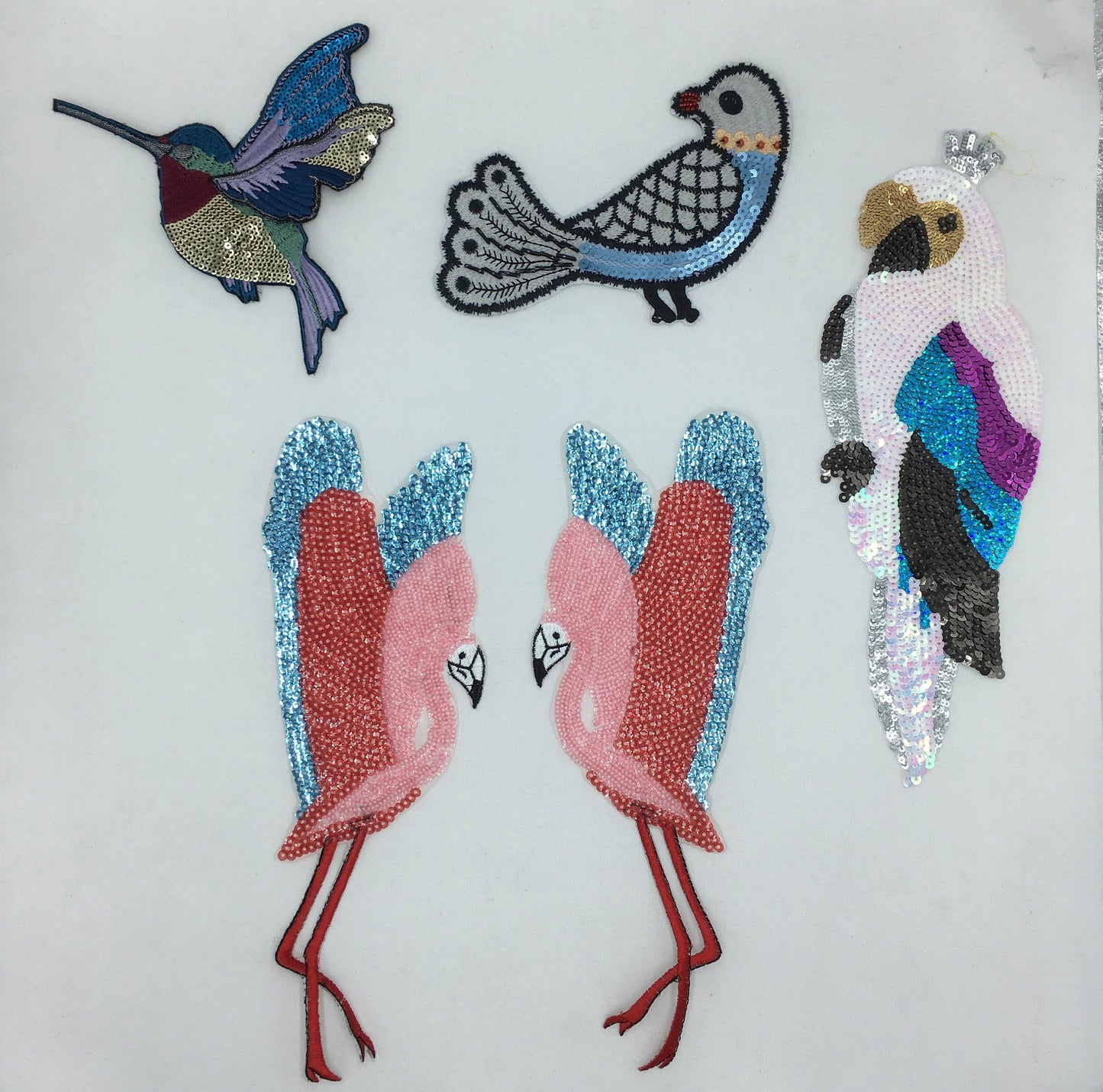 Sequin Bird Collection Patches - Ships from USA