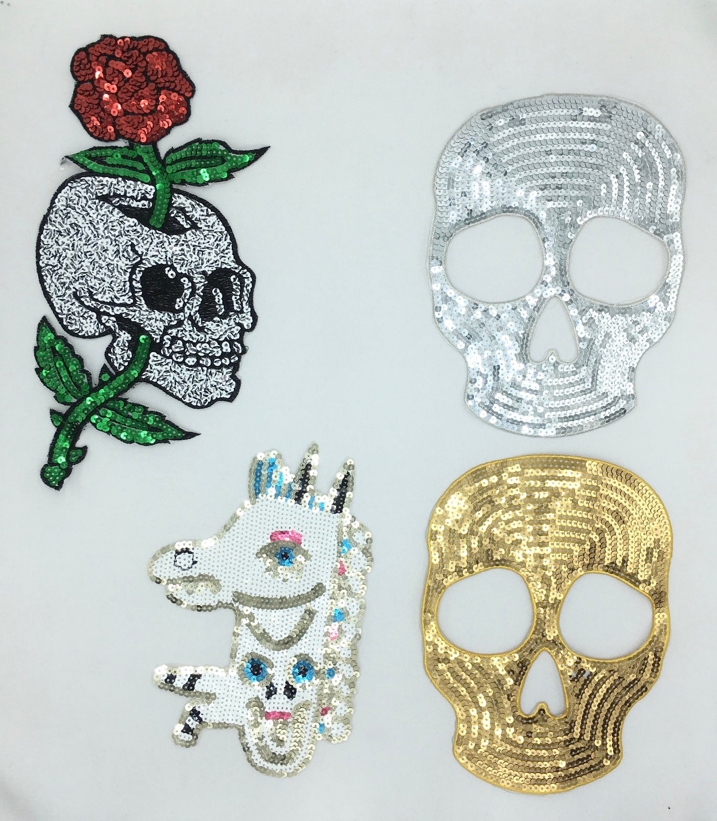 Sequin Skull Patches - Ships from USA