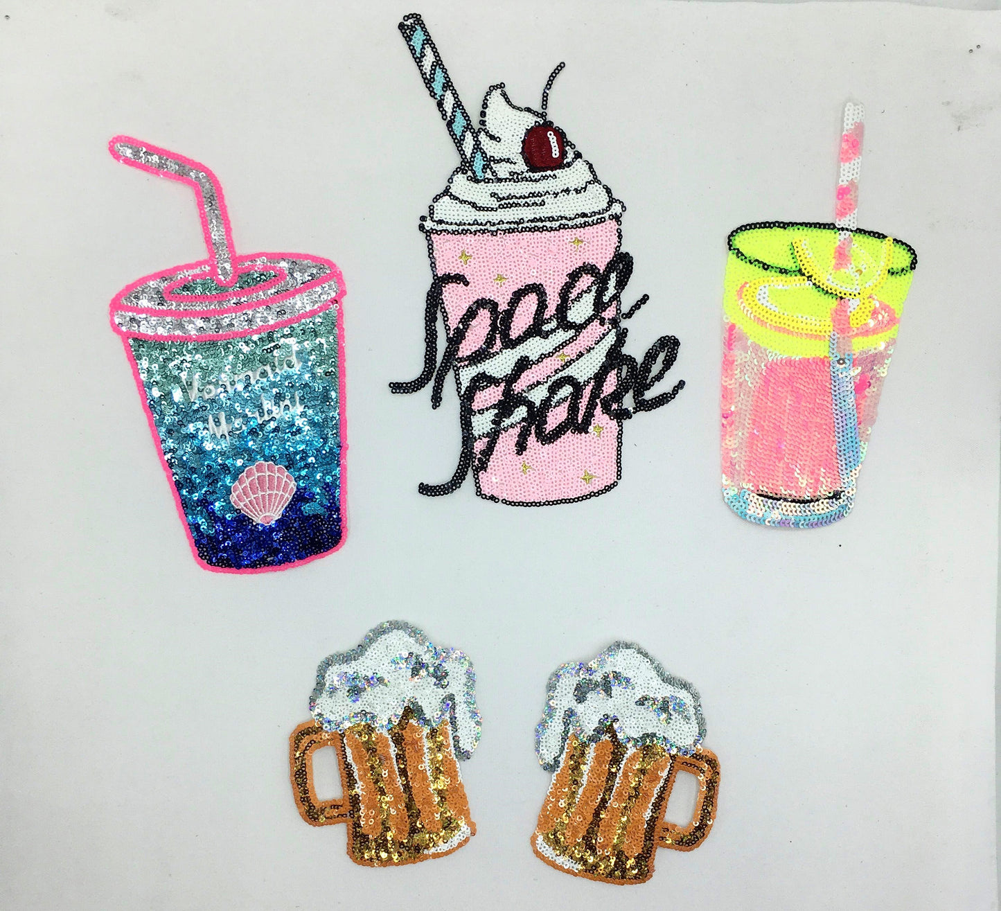 Sequin Drink Lemonade and Beer Patches - Ships from USA