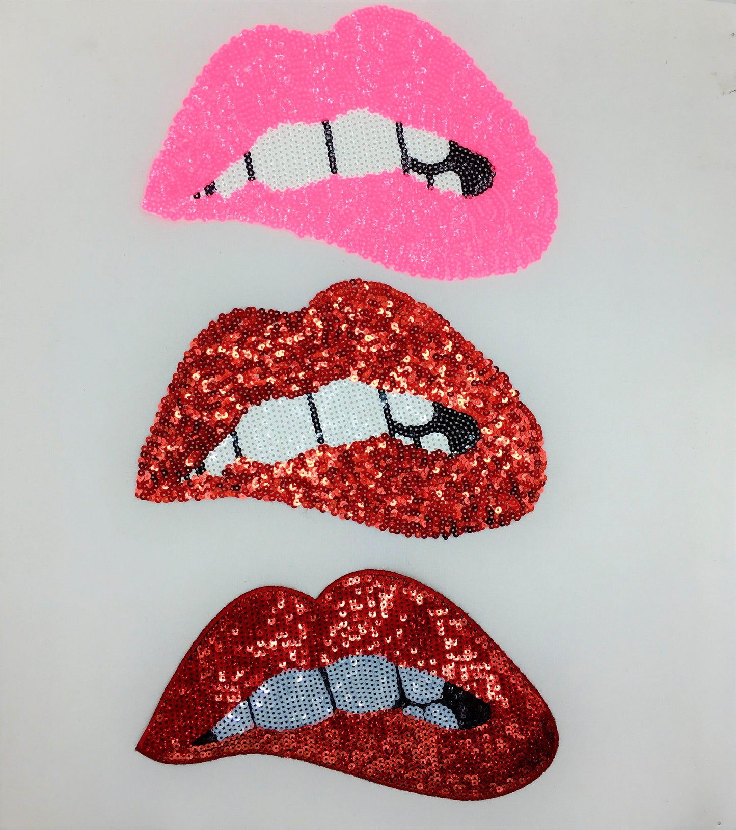 Sequin Pink and Red Biting on Lip Patches - Ships from USA