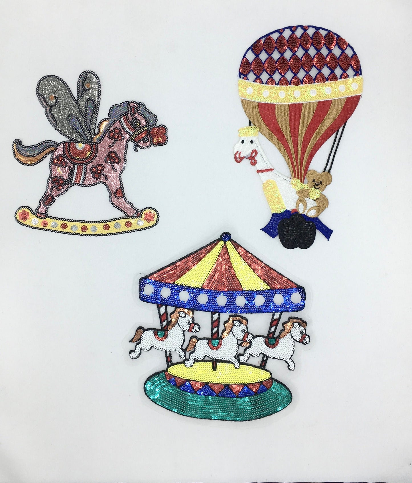 Sequin and Embroidery Kid's Animal Circus Patches - Ships from USA