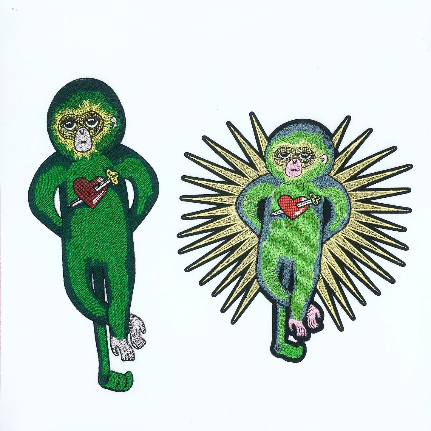 Embroidery Large Green Monkeys Patches - Ships from USA