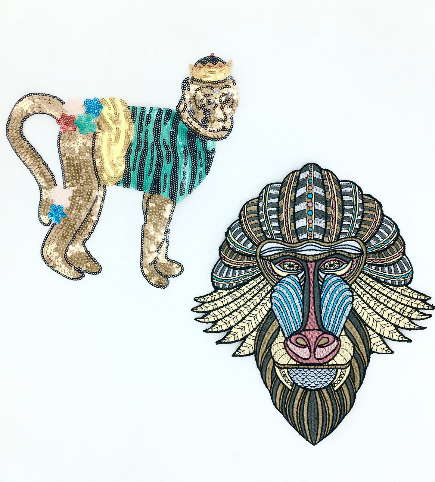 Sequin and Embroidery Monkey Patches - Ships from USA