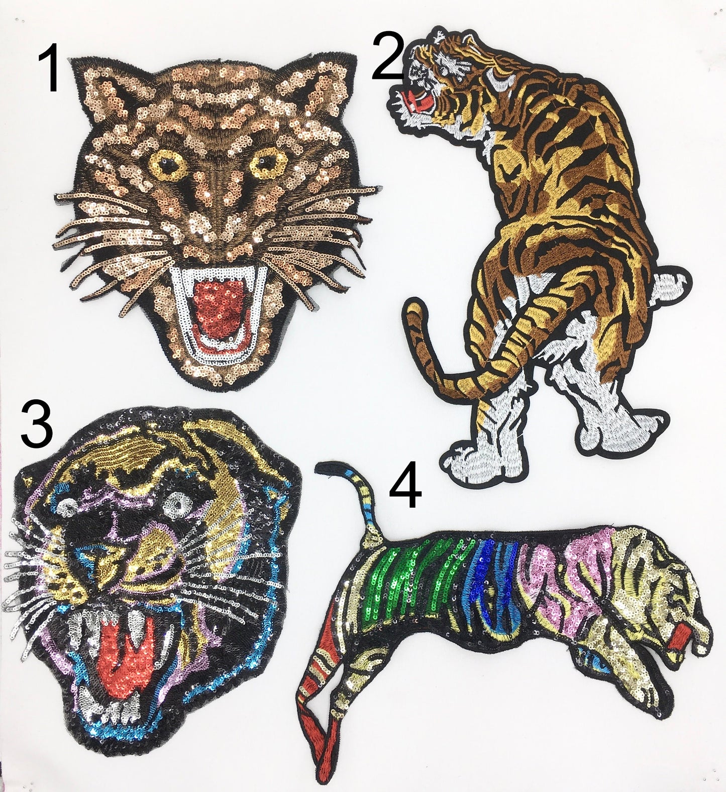 Sequin and Embroidery Variety of Tigers Patches - Ships from USA