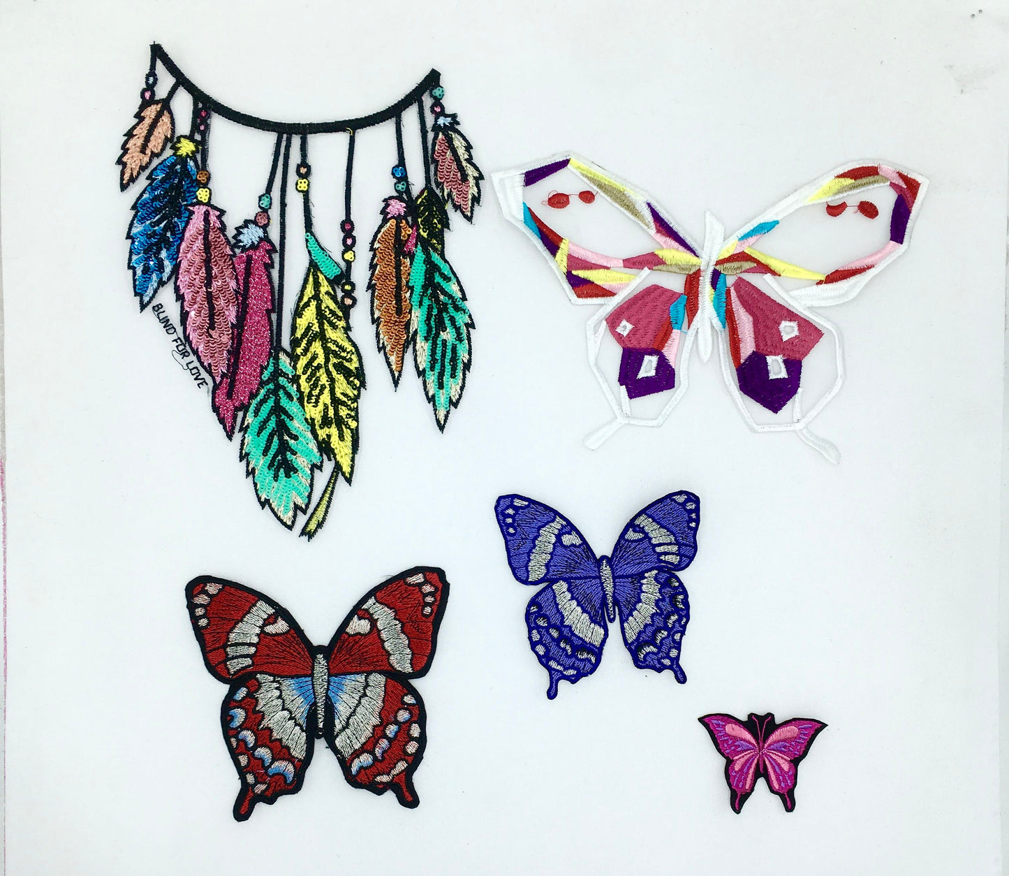 Sequin and Embroidery Butterfly and Feathers Patches - Ships from USA