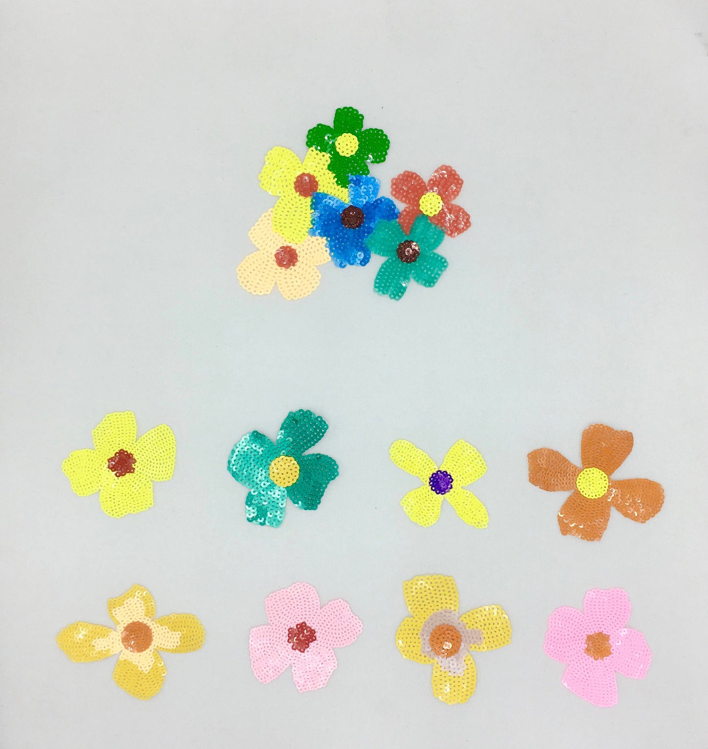 Sequin Neon Colorful Flower Patches - Ships from USA