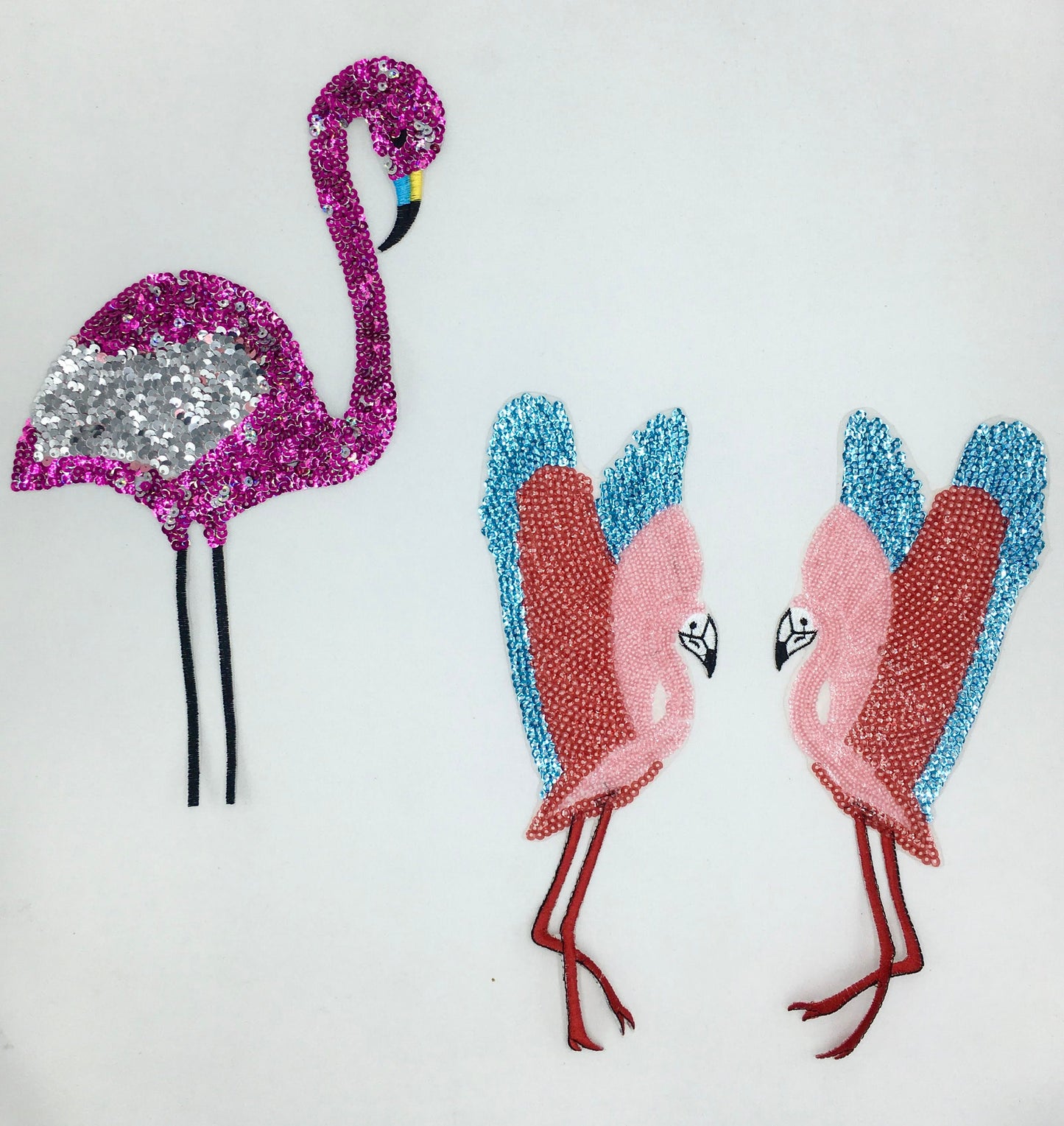 Sequin Flamingo Collection Patches - Ships from USA