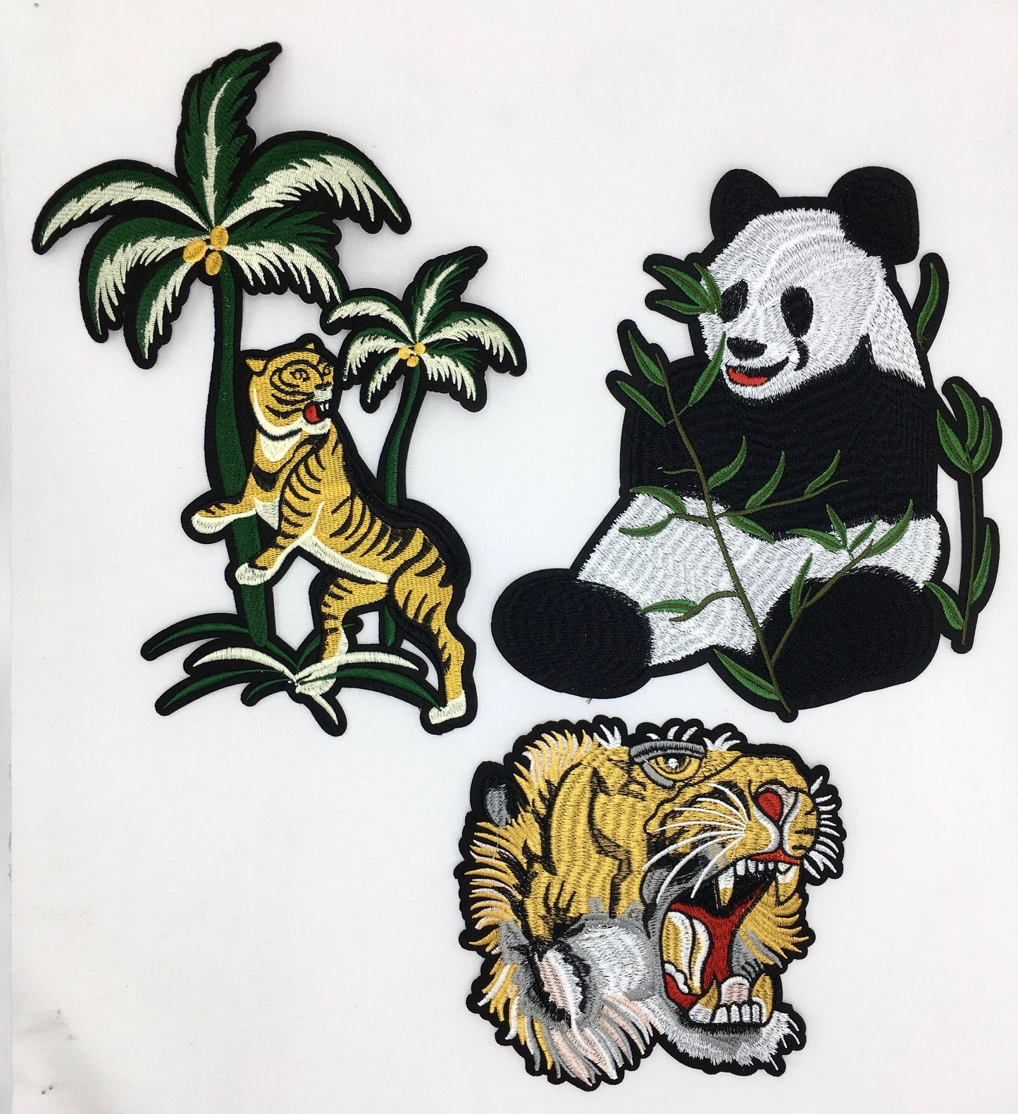 Embroidered Tiger and Panda Patches - Ships from USA