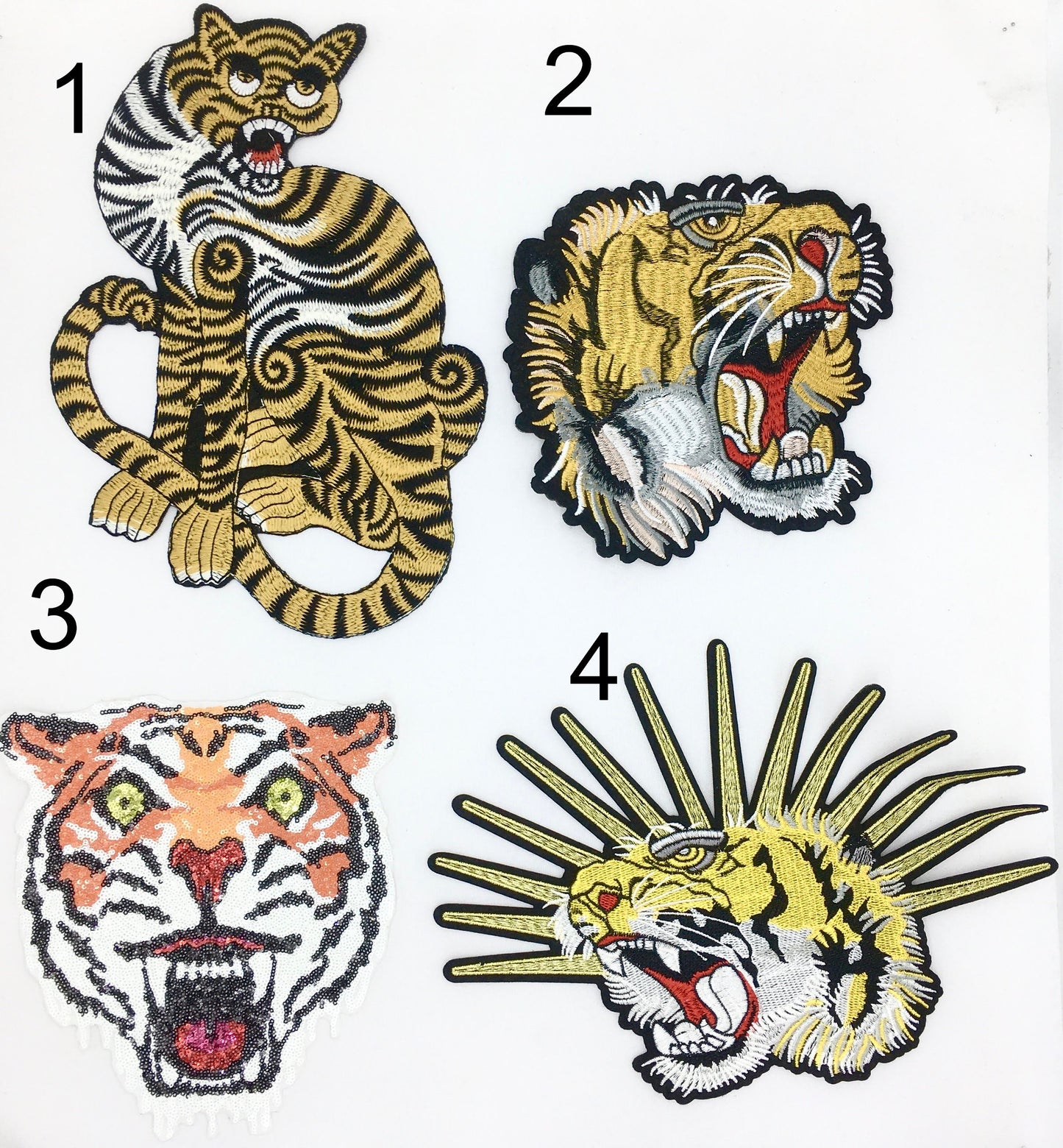 Sequin and Embroidery Various Tigers Patches - Ships from USA