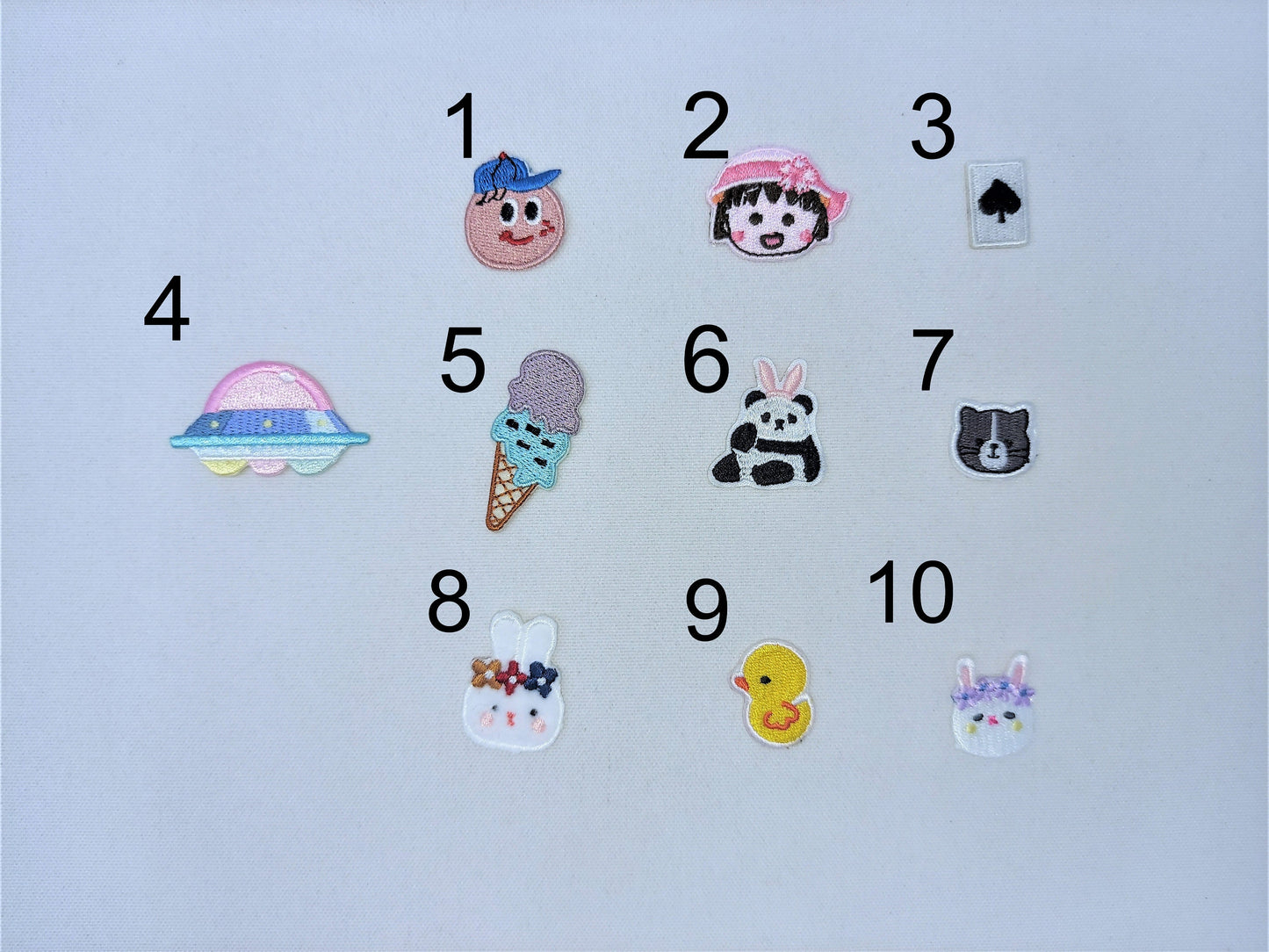 Sequin and Embroidery Cartoons Pandas Ducks Rabbit Mini Patches Set - Ships from USA