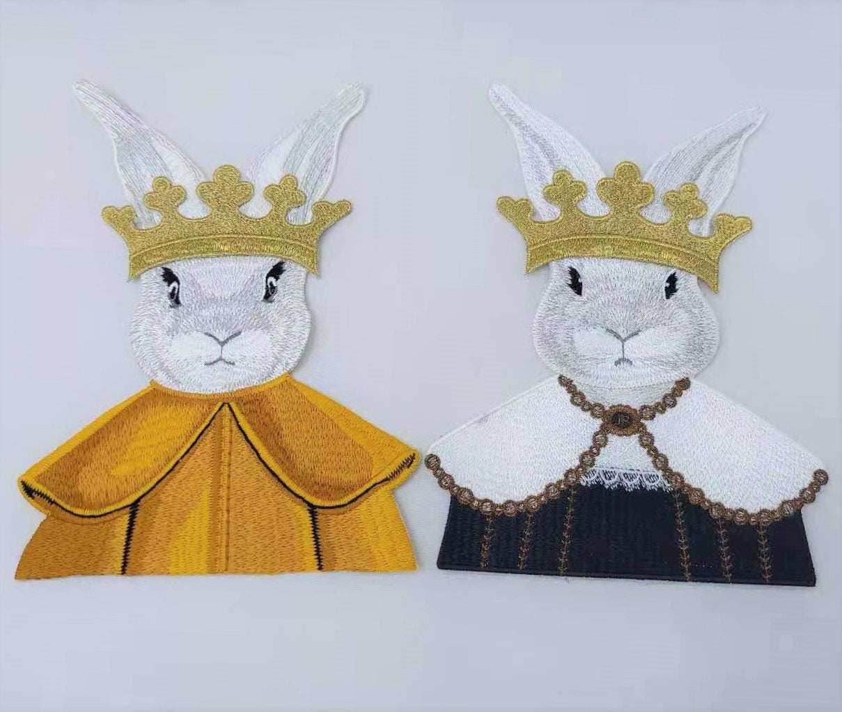 Embroidery Royalty Rabbits Patches - Ships from USA