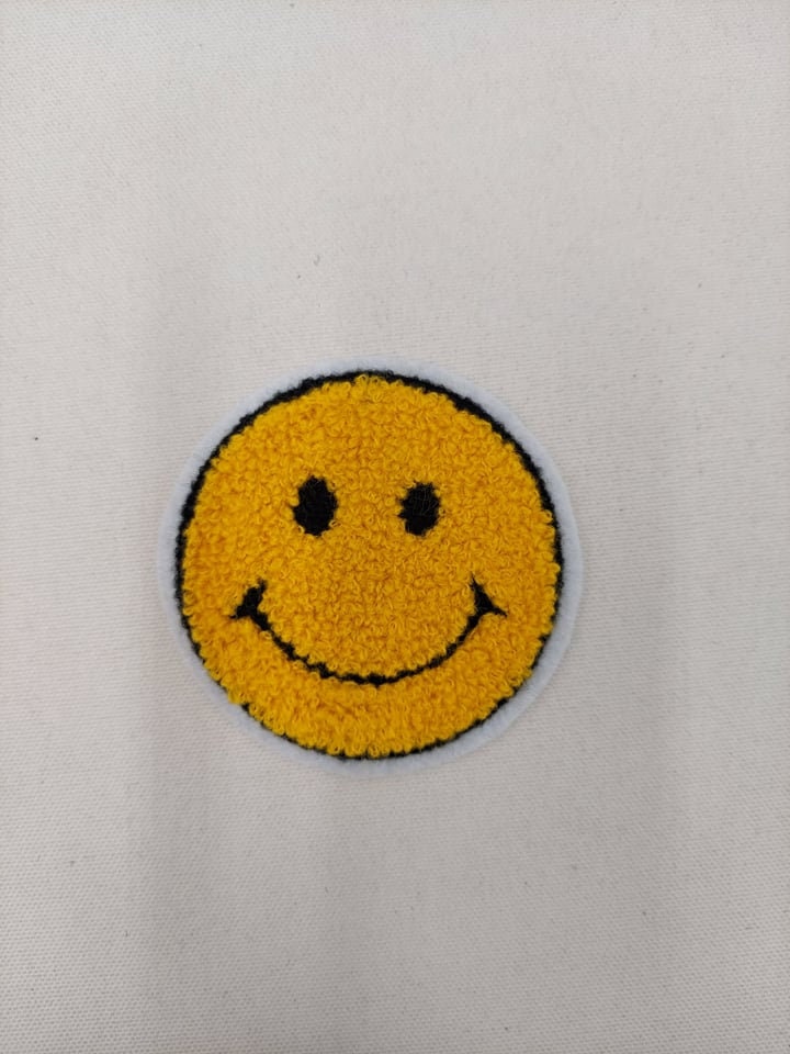 Chenille Patch: Yellow Happy Face Large and Small - Ships from USA