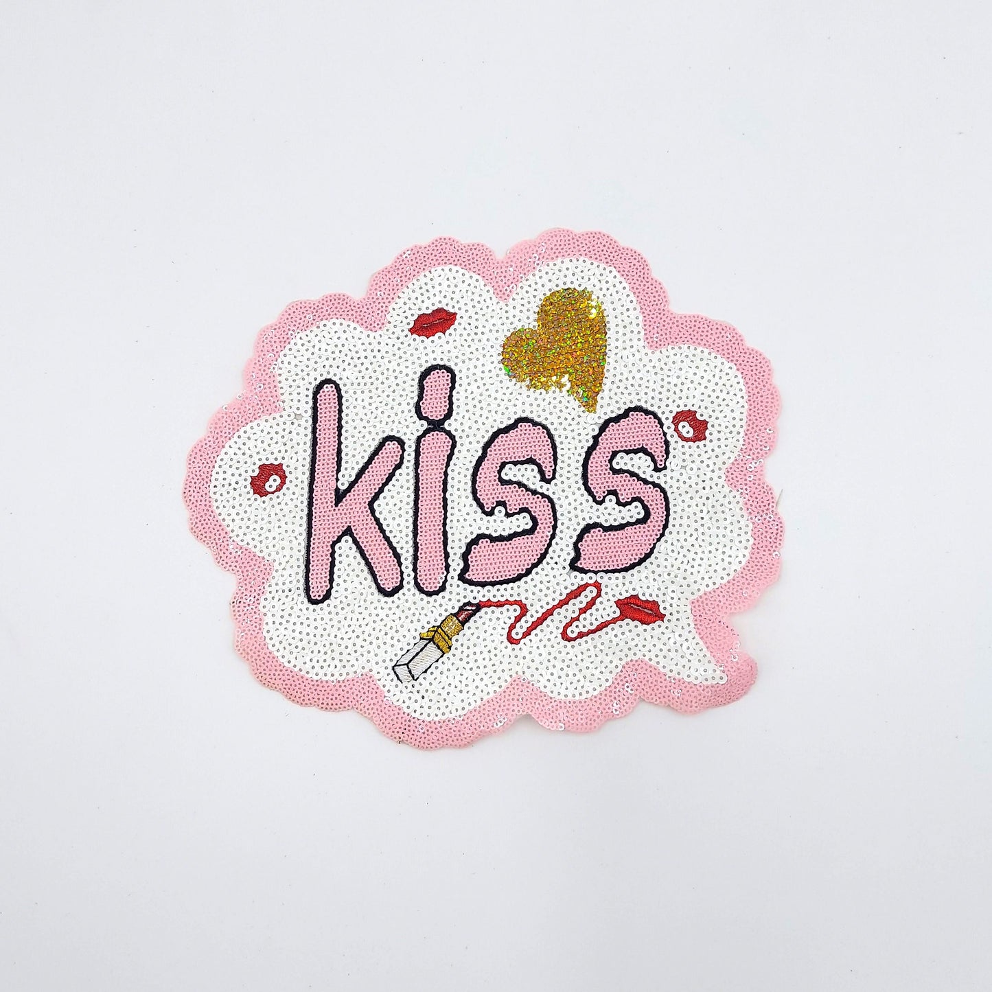 Sequin Patch: Blue, Pink, Yellow Kiss Cloud