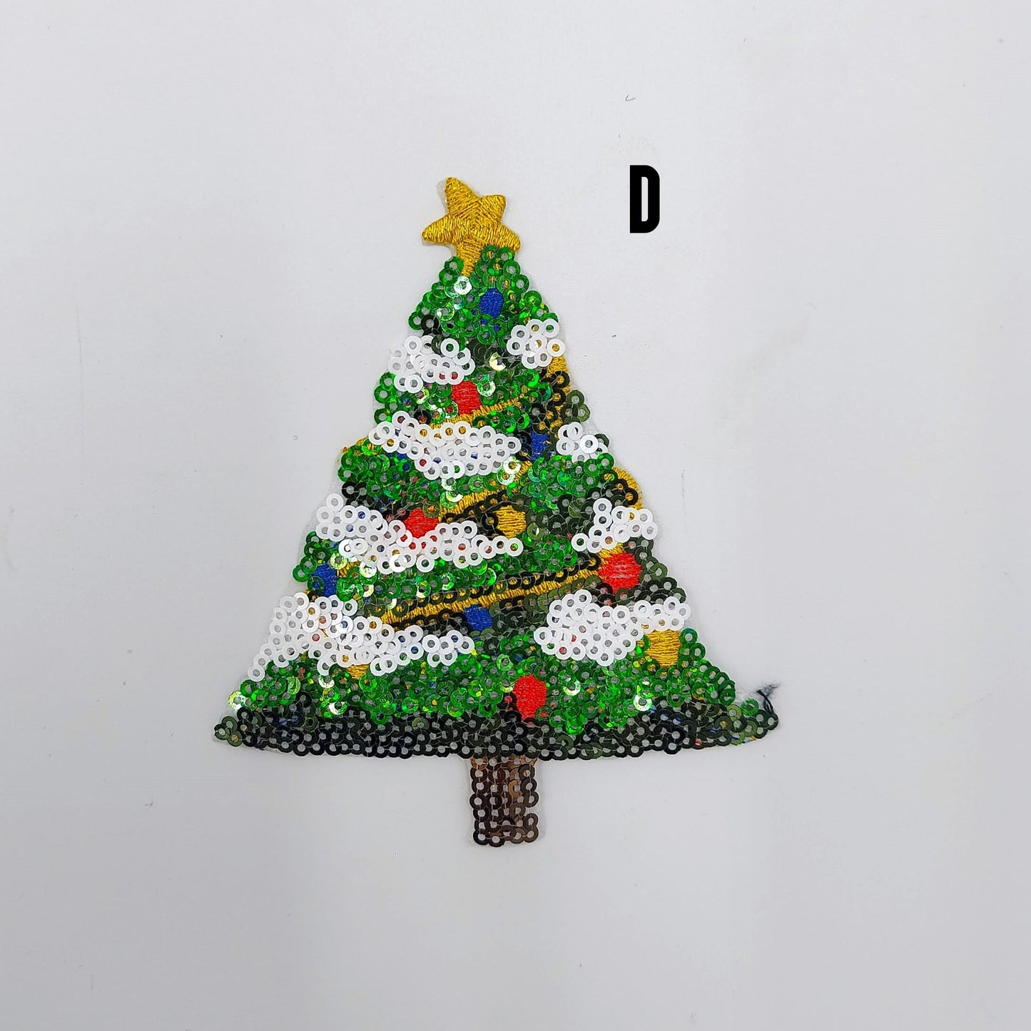 Set of 2: Sequin and Embroidery Snowman Candy Canes Christmas Trees Patches - Ships from USA