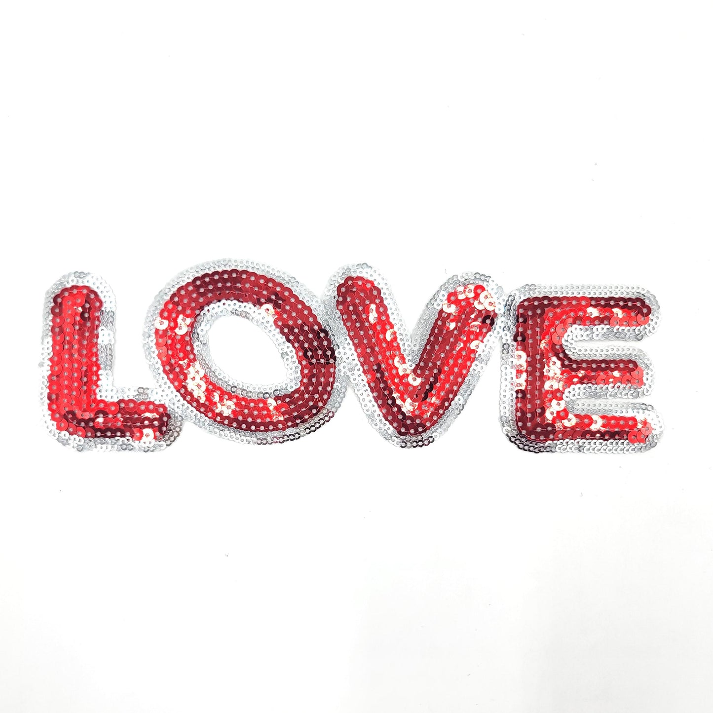 Sequin Cartoon Love Word Patches in Yellow and Red - Ships from USA