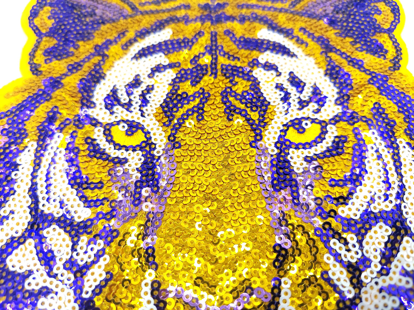 Sequin Purple and Yellow Tiger - Ships from USA