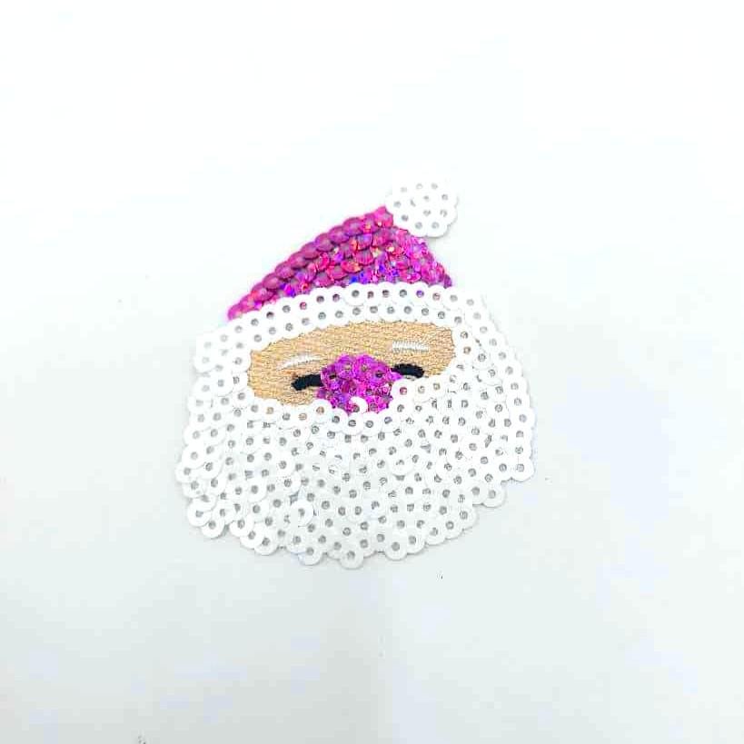 Sequin and Chenille Merry Christmas Santa Patches - Ships from USA