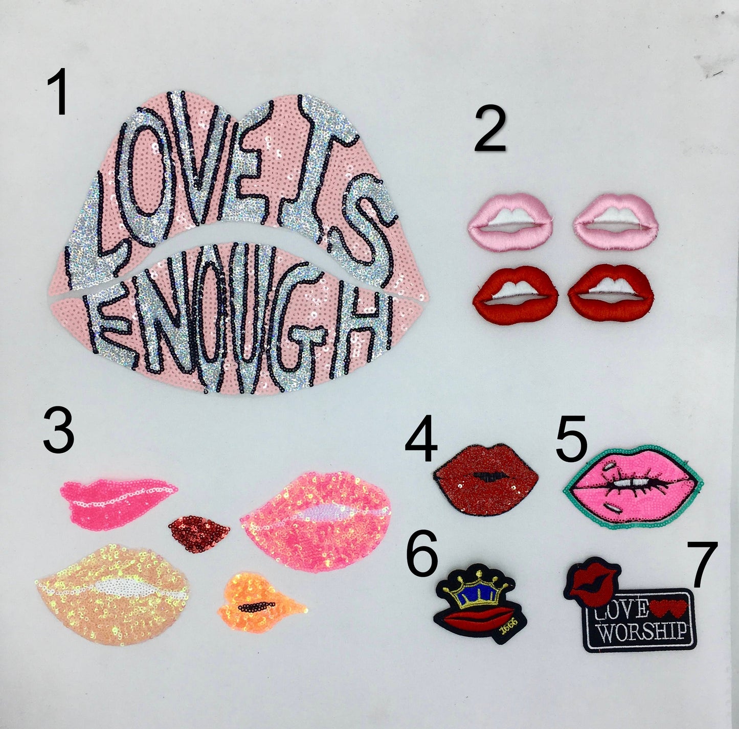 Sequin Sets of Lips Lip Patches - Ships from USA