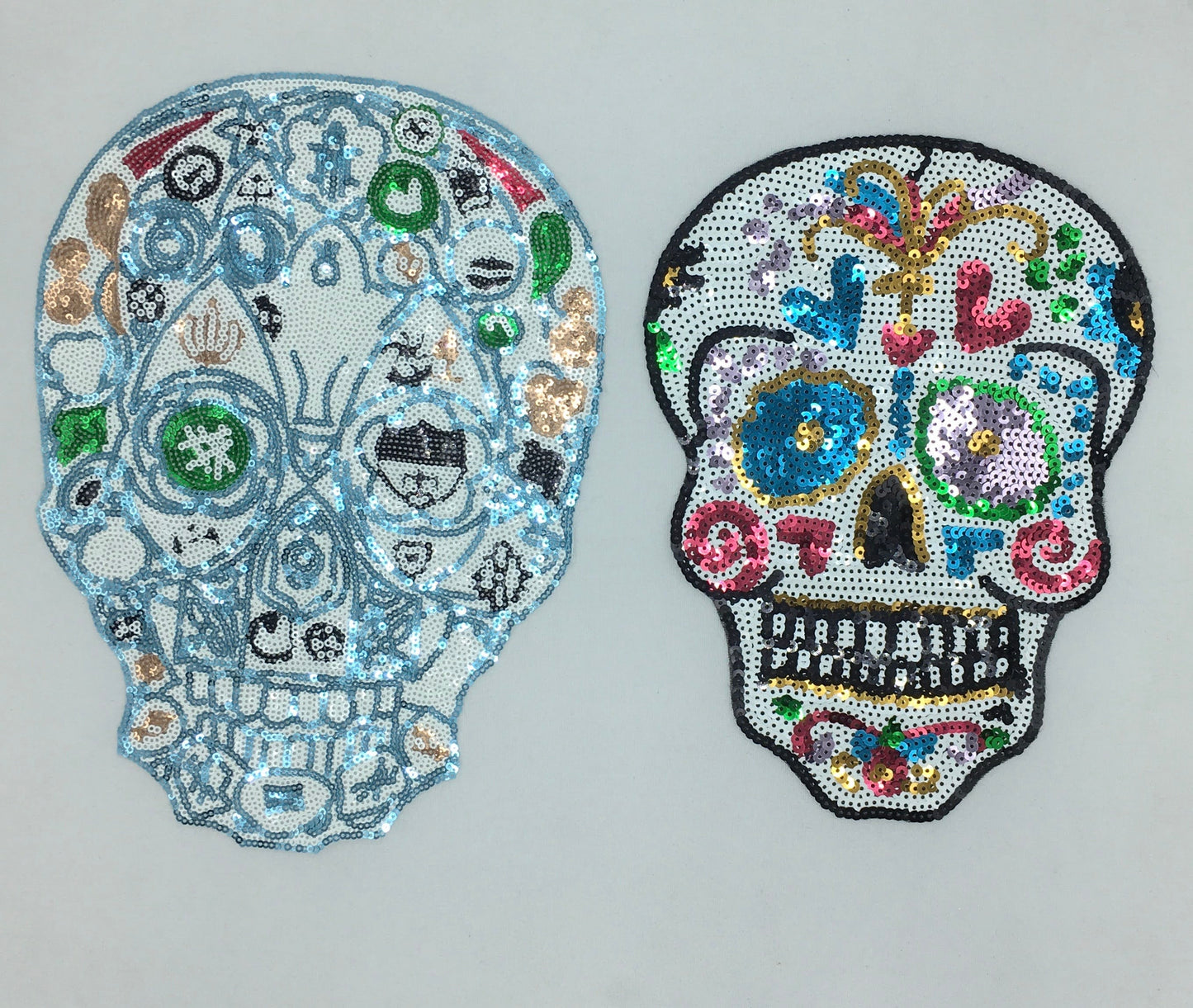 Sequin Sugar Skull Patches - Ships from USA
