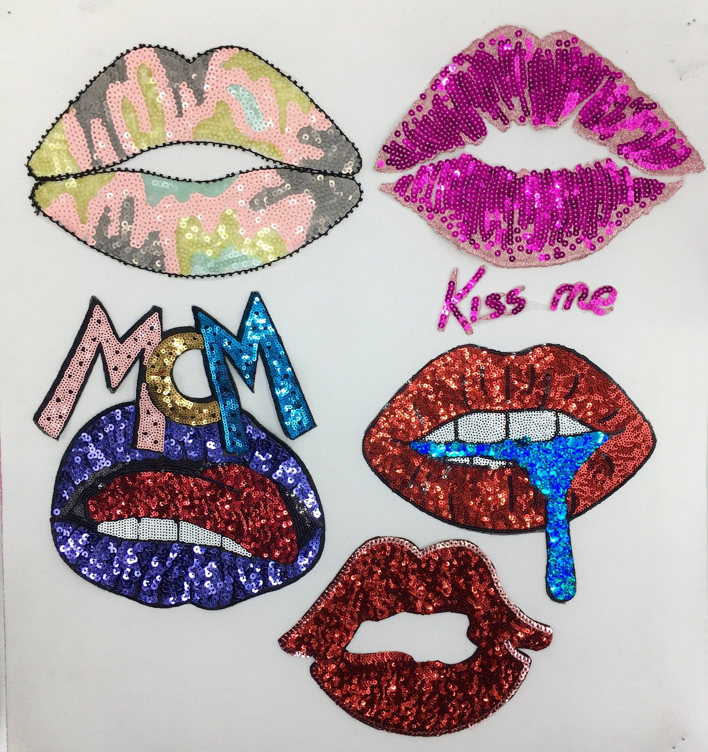 Sequin Pink Purple and Red Patches - Ships from USA