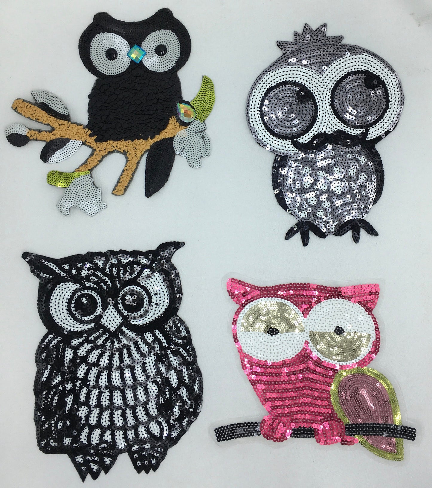 Sequin Owl Patches - Ships from USA