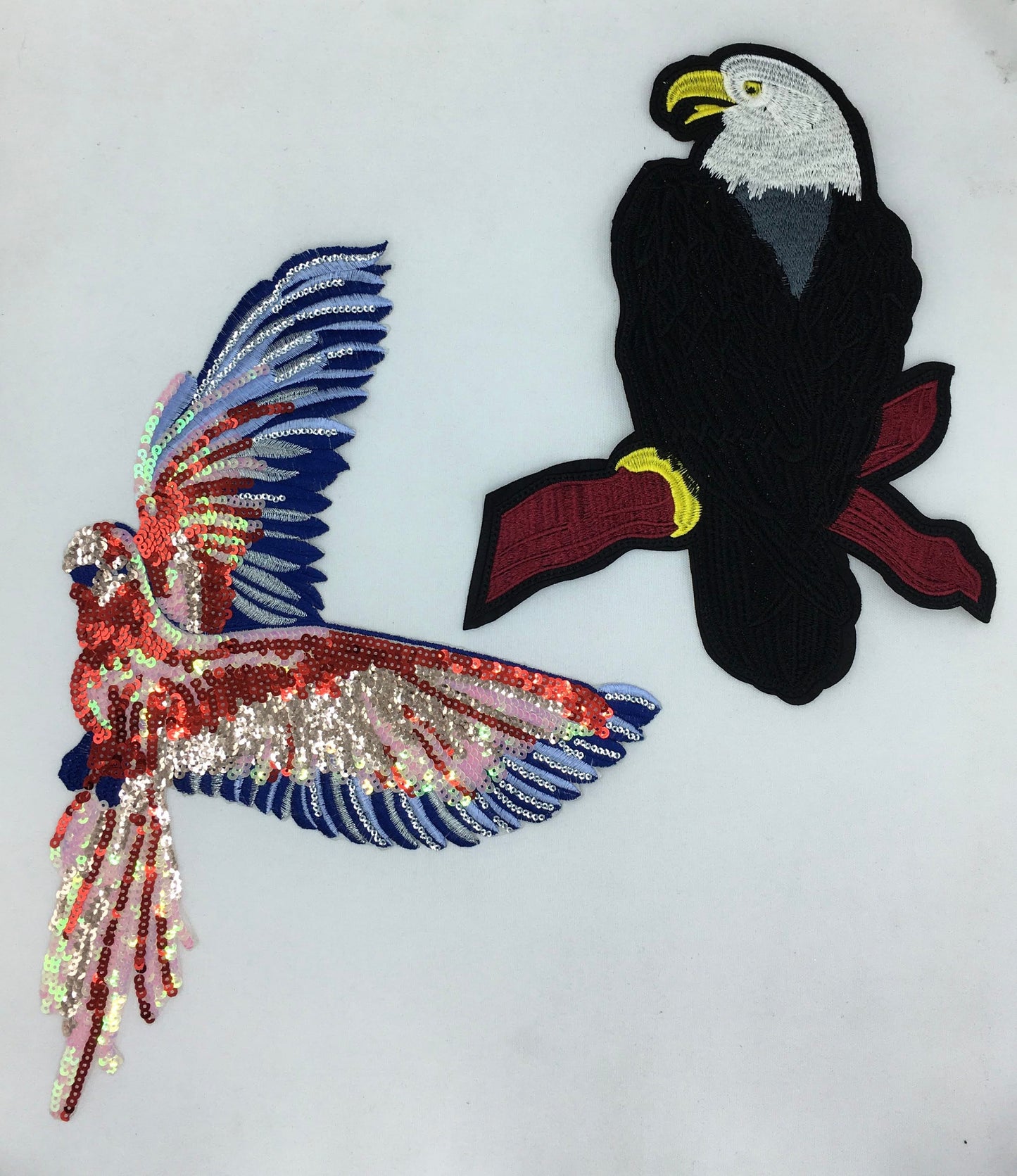 Sequin and Embroidery Parrot and Eagle Patches - Ships from USA