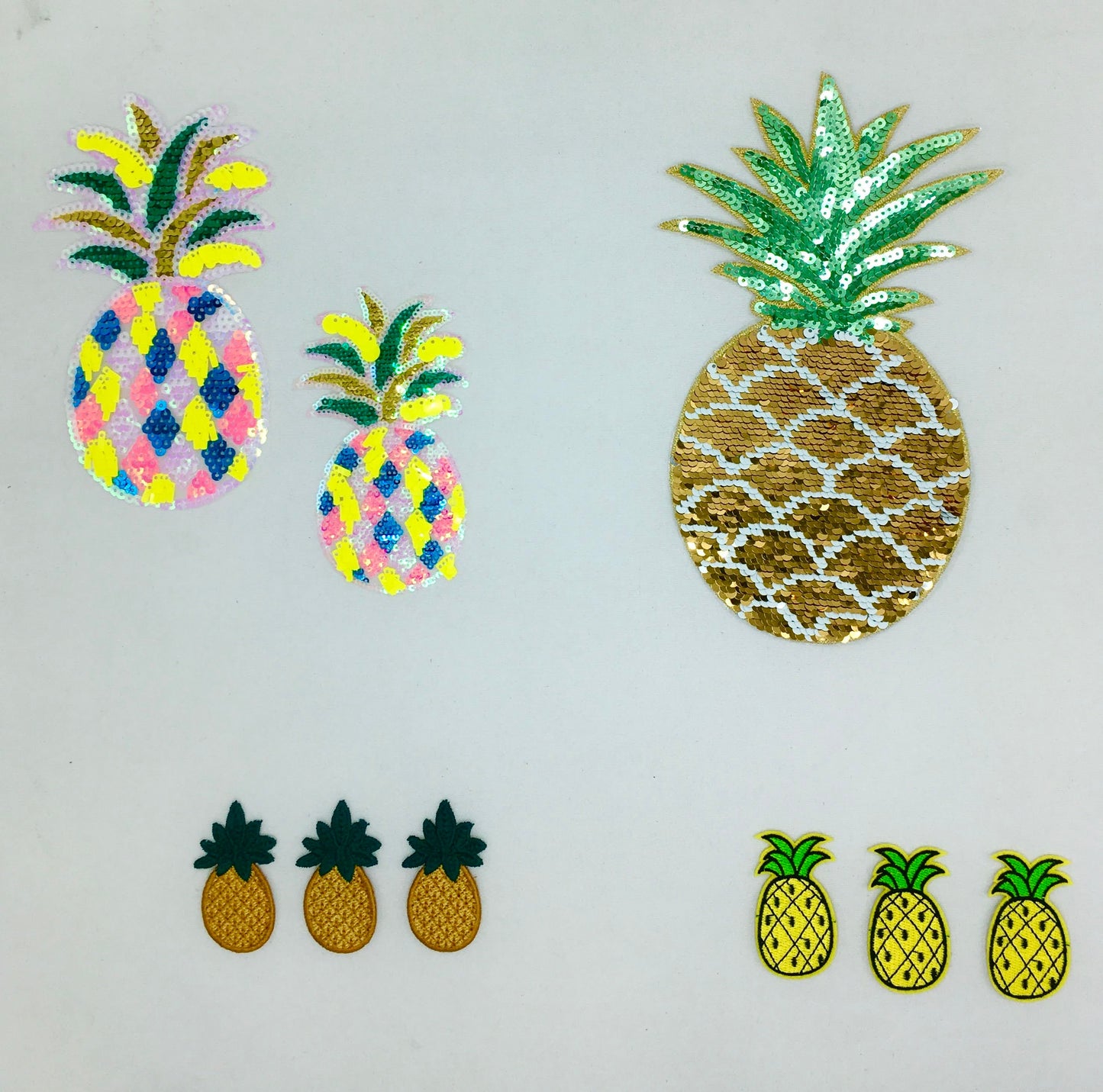 Sequin and Embroidery Colorful Pineapple Patches - Ships from USA