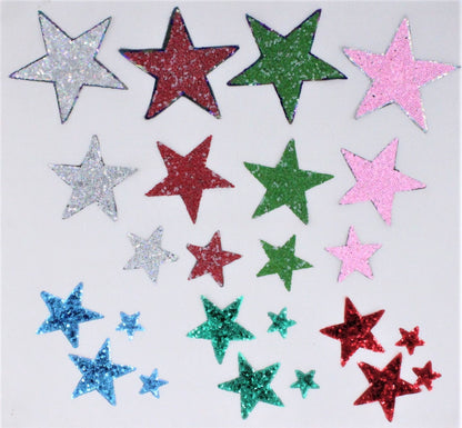 Various Textured Sequin Stars Patches - Ships from USA