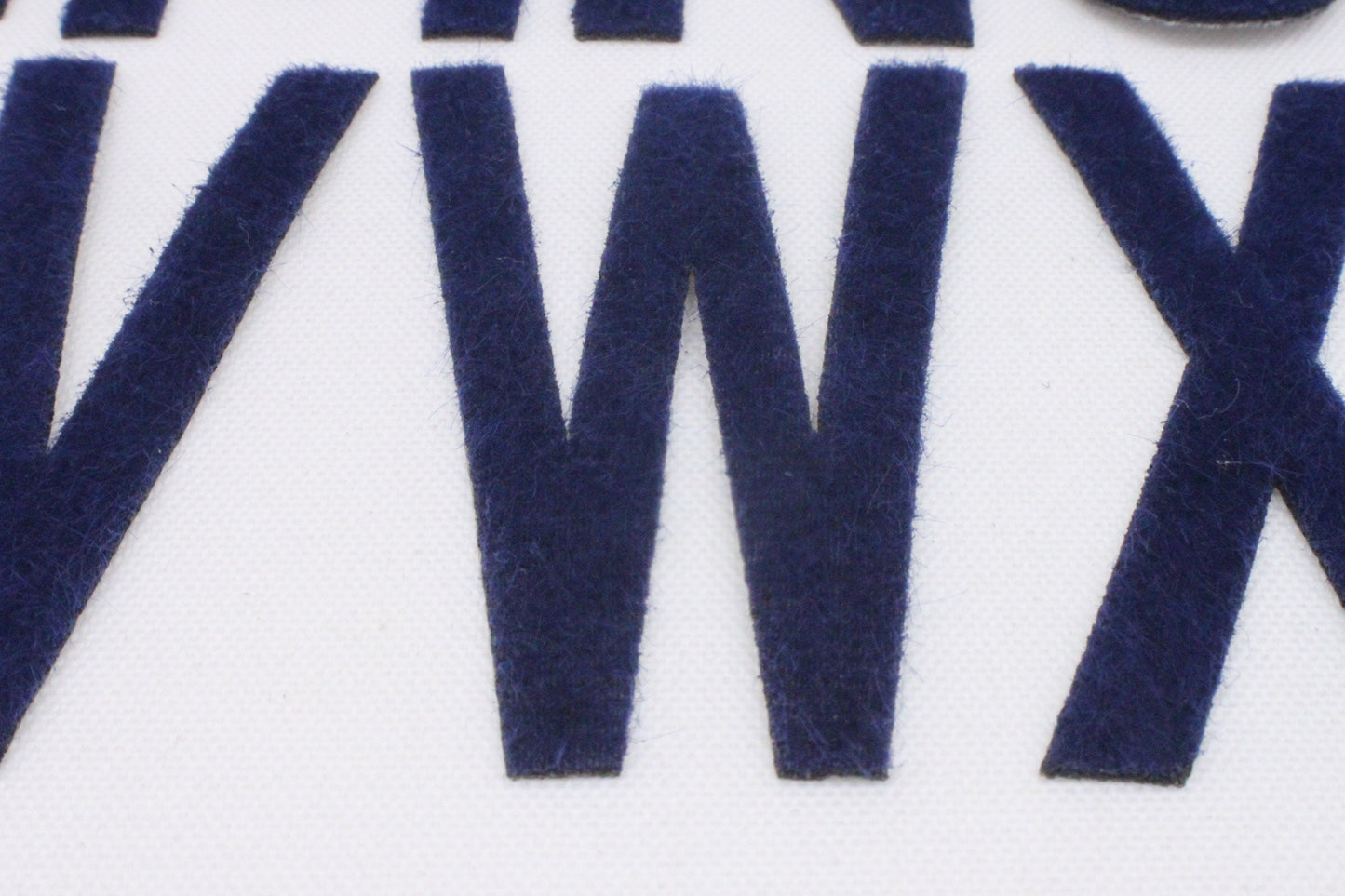 3" Fuzzy Iron On Navy Thin Letter Patches - Ships from USA