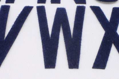 3" Fuzzy Iron On Navy Thin Letter Patches - Ships from USA