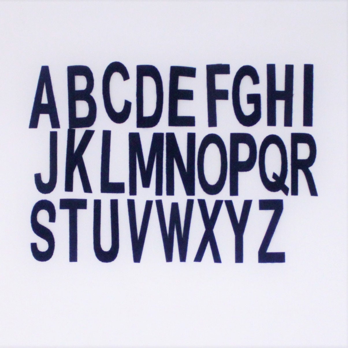 3" Fuzzy Iron On Navy Thin Letter Patches - Ships from USA