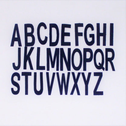 3" Fuzzy Iron On Navy Thin Letter Patches - Ships from USA