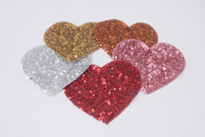 Sequin Sparkly Hearts Patches - Ships from USA