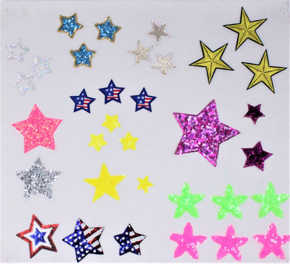 Small Various Textured Sequin and Embroidery Stars Patches - Ships from USA