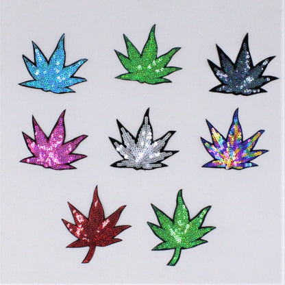 Sequin Marijuana Leaves in Multiple Colors - Ships from USA