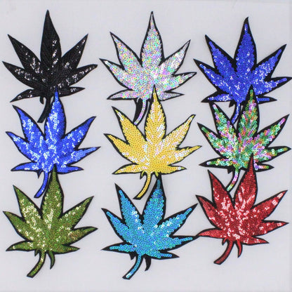 Sequin Marijuana Leaves in Multiple Colors - Ships from USA