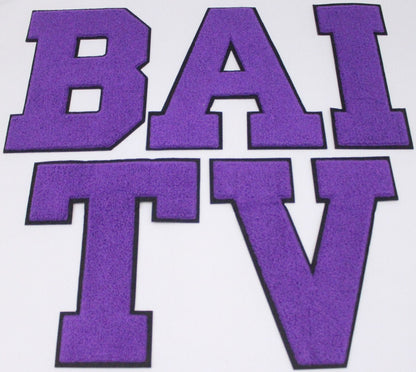 Large 8 Inch Chenille Letters w/ Black Background: Pick Your Letter / Color