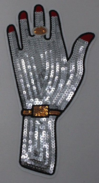 Gold/Silver Adorned Hand: Sequin and Embroidery Patch