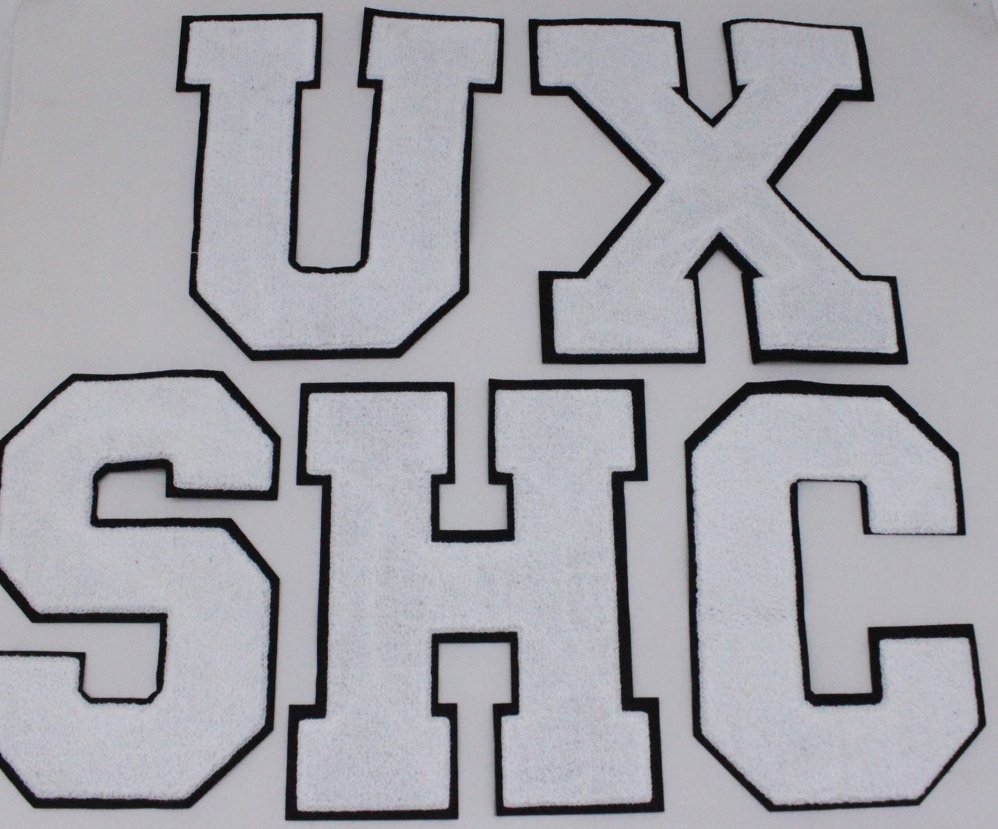 Large 8 Inch Chenille Letters w/ Black Background: Pick Your Letter / Color