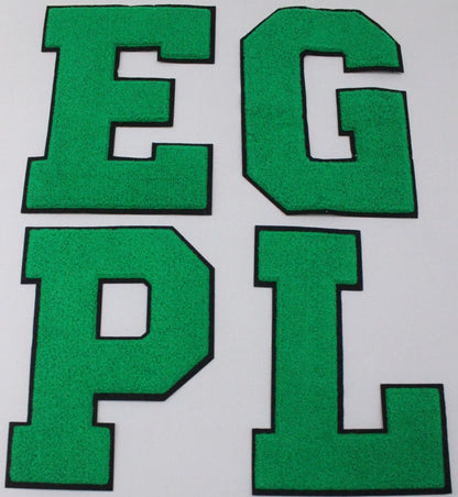 Large 8 Inch Chenille Letters w/ Black Background: Pick Your Letter / Color