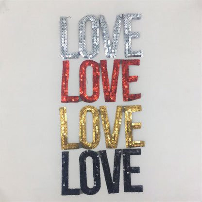 Sequin Thin Love Patches - Ships from USA