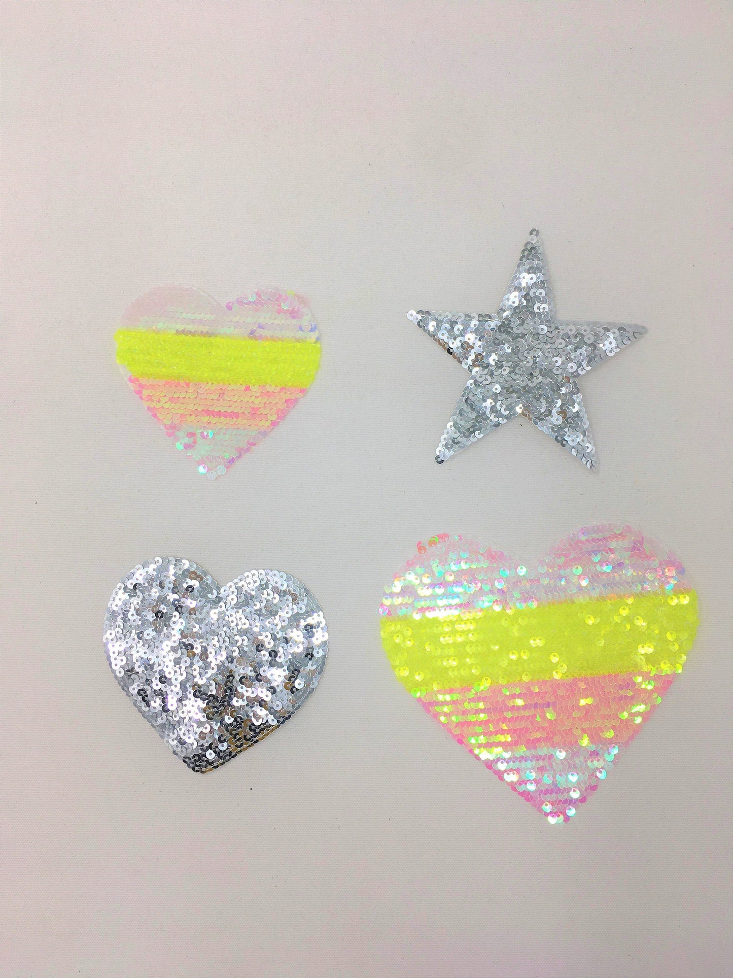 Sequin Sparkly Hearts and Star Patches - Ships from USA