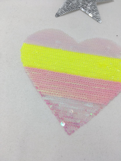 Sequin Sparkly Hearts and Star Patches - Ships from USA