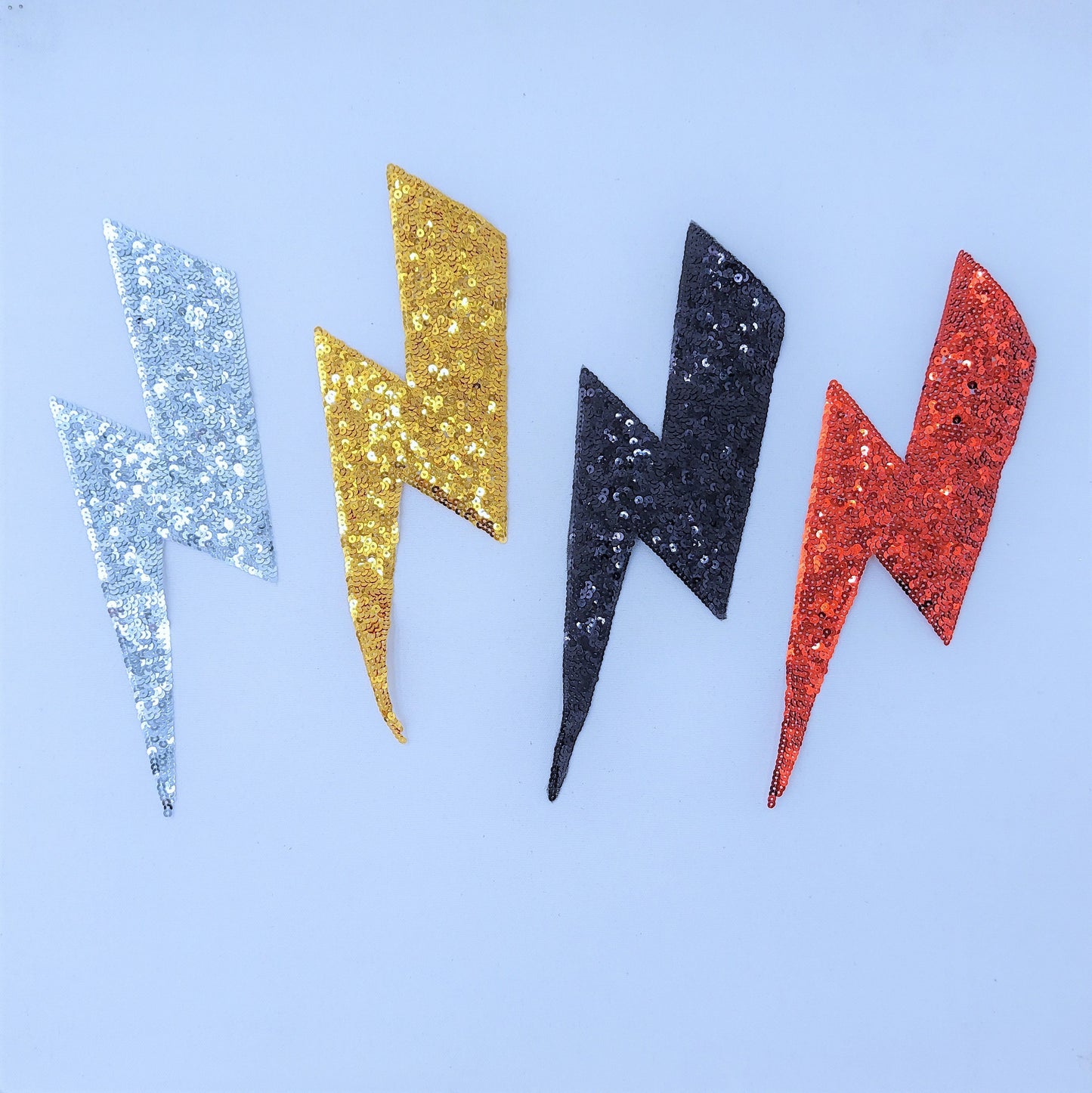 Sequin Lightning Bolt Patches - Ships from USA