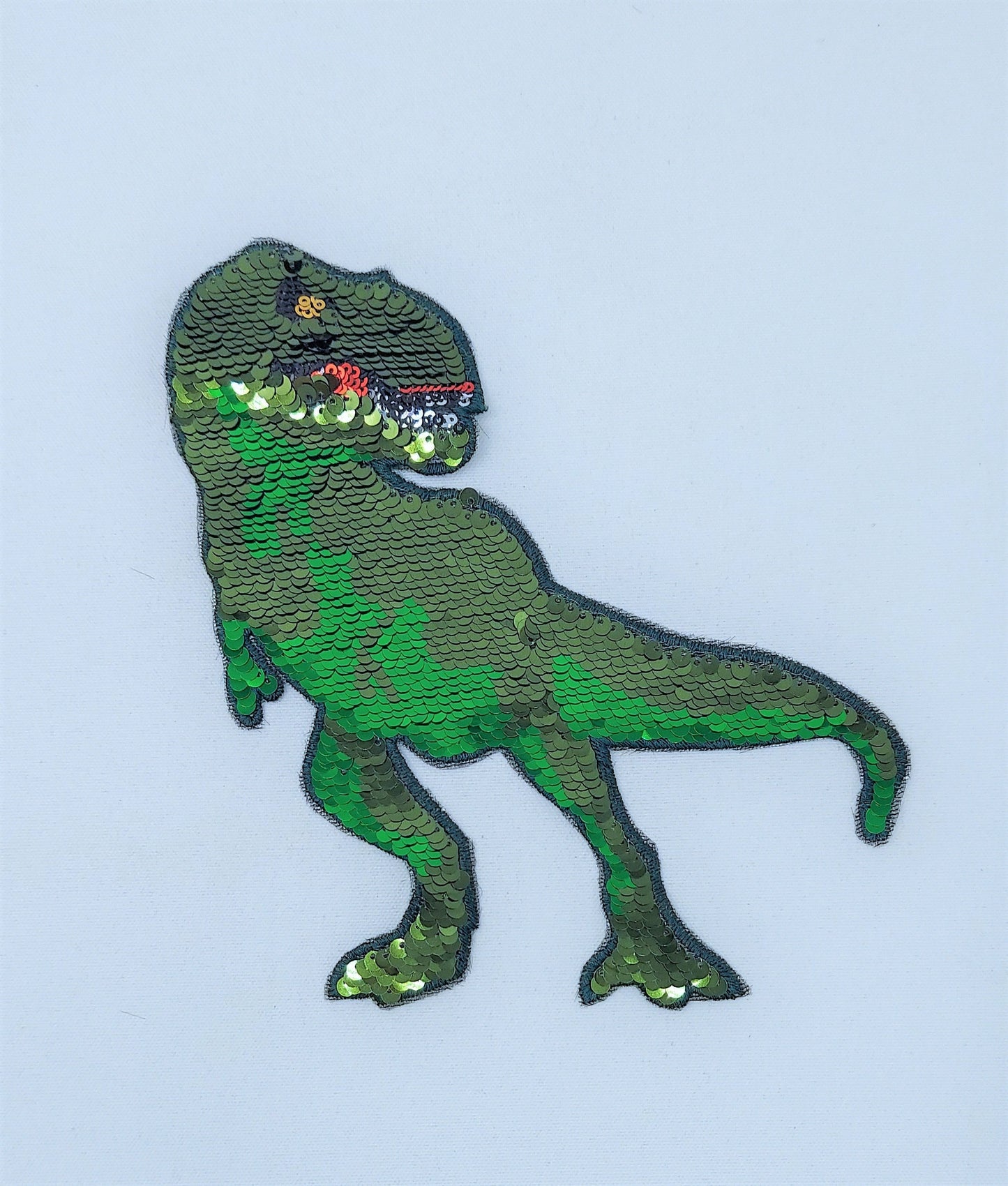 Green TRex Dinosaur Sequin Patches - Ships from USA