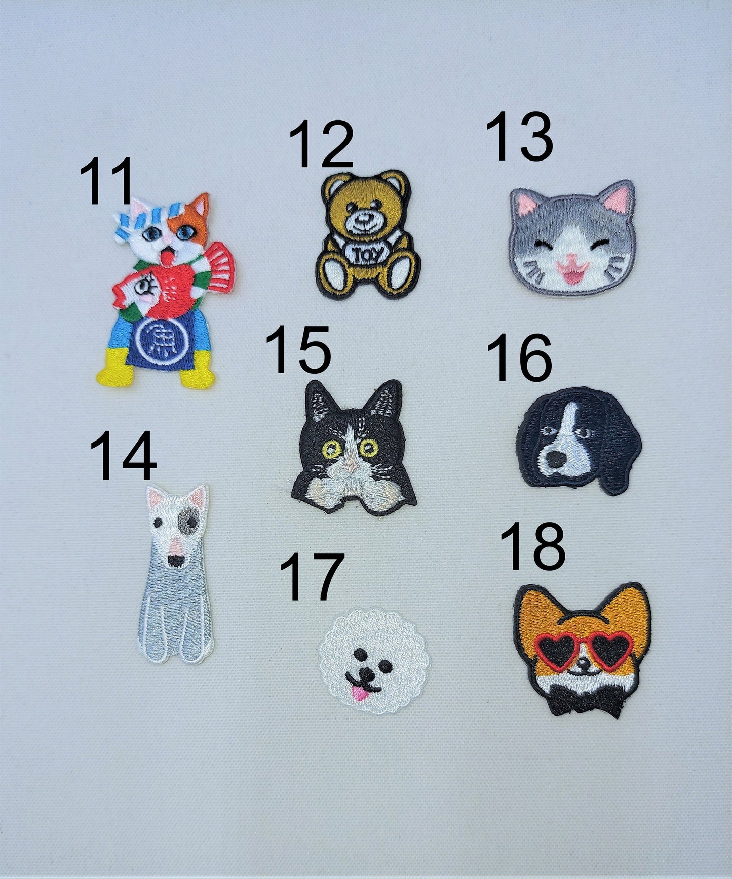 Sequin and Embroidery Cats and Dogs Mini Patches Set - Ships from USA