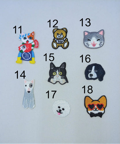 Sequin and Embroidery Cats and Dogs Mini Patches Set - Ships from USA