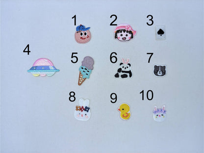 Sequin and Embroidery Cartoons Pandas Ducks Rabbit Mini Patches Set - Ships from USA
