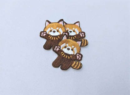 Three Embroidery Red Panda Patches - Ships from USA