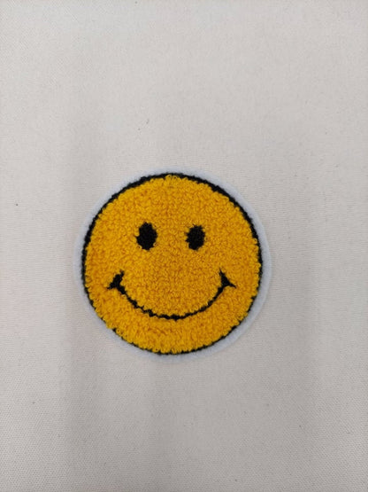 Chenille Patch: Yellow Happy Face Large and Small - Ships from USA